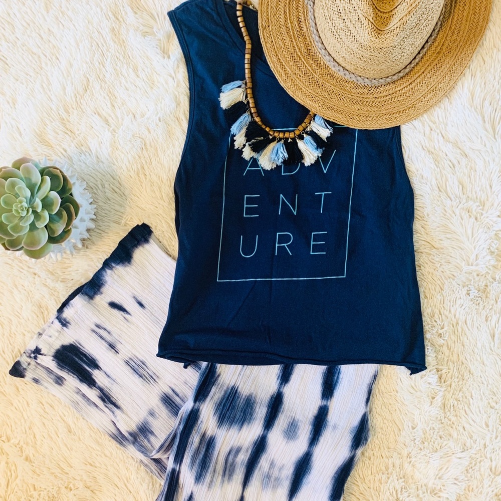 Blue Boho Fringe Tassel Necklace